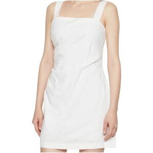 ABERCROMBIE & FITCH Women’s Linen Blend Ruched Square Neck Mini Dress